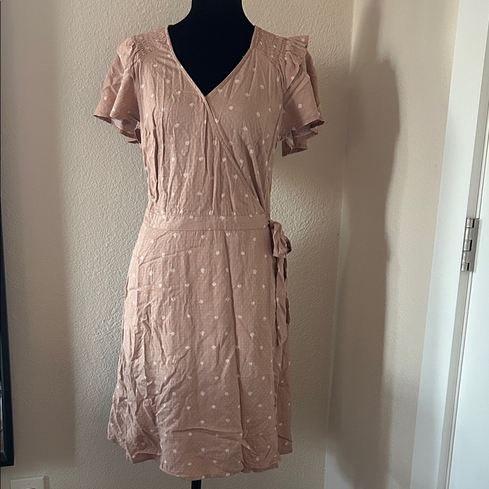 Elegant Polka Dot Wrap Dress